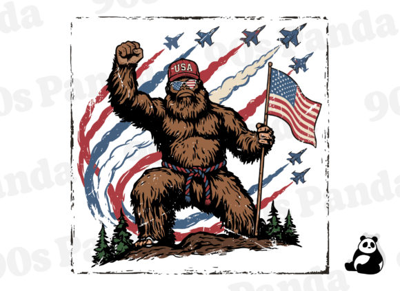 4th of July Bigfoot PNG: Your Patriotic Design Asset