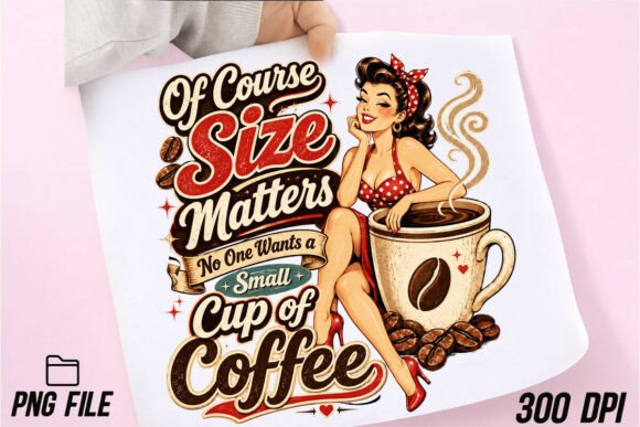 Coffee, Sass, and Style: The Size Matters Retro Sublimation Design