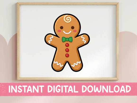 Cute Kawaii Gingerbread Man Sticker: Your Go-To Holiday Design Asset