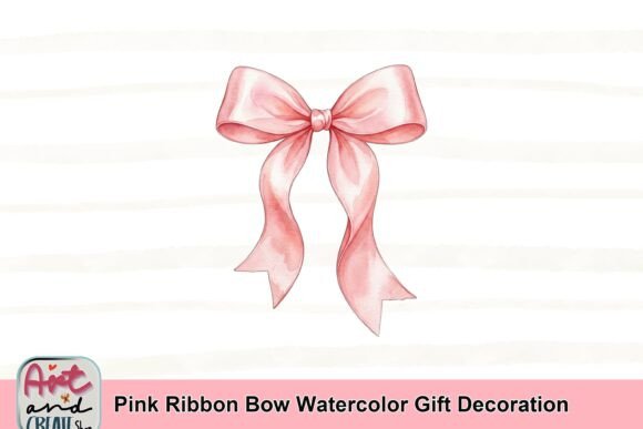 Elevate Your Projects with a Pink Ribbon Bow Watercolor Design