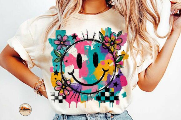 Floral Smiley Happy Face: Uplifting Mental Health Design