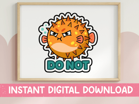 Grumpy but Cute: The Do Not Angry Pufferfish Sticker