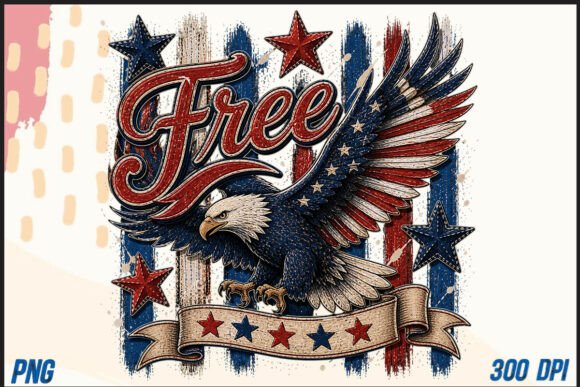 Patriotic Graphic Design: Stripe American Eagle PNG for Independence Day
