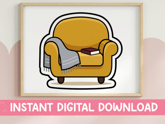 The Reading Chair Armchair Cozy Sticker: A Designer's Take on Comfort-Driven Branding