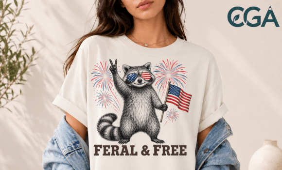 Unleash Your Patriotism with the Feral and Free Raccoon PNG